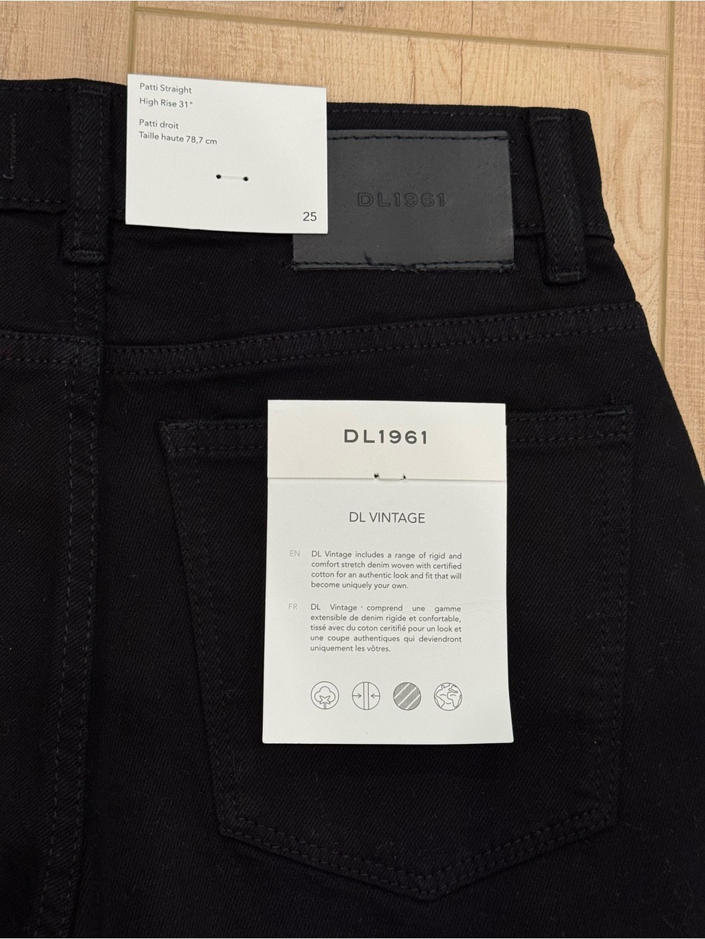 DL1961 Black High-Rise Straight Jeans